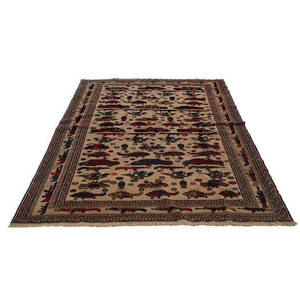 Brown Color War Rug 5' 11" x 9' 8" - No. AL78382