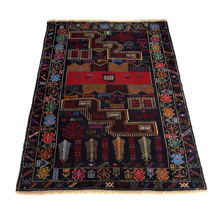 Hand Knotted Baluchi Rug 3' 0" x 4' 4" - No. AL78624