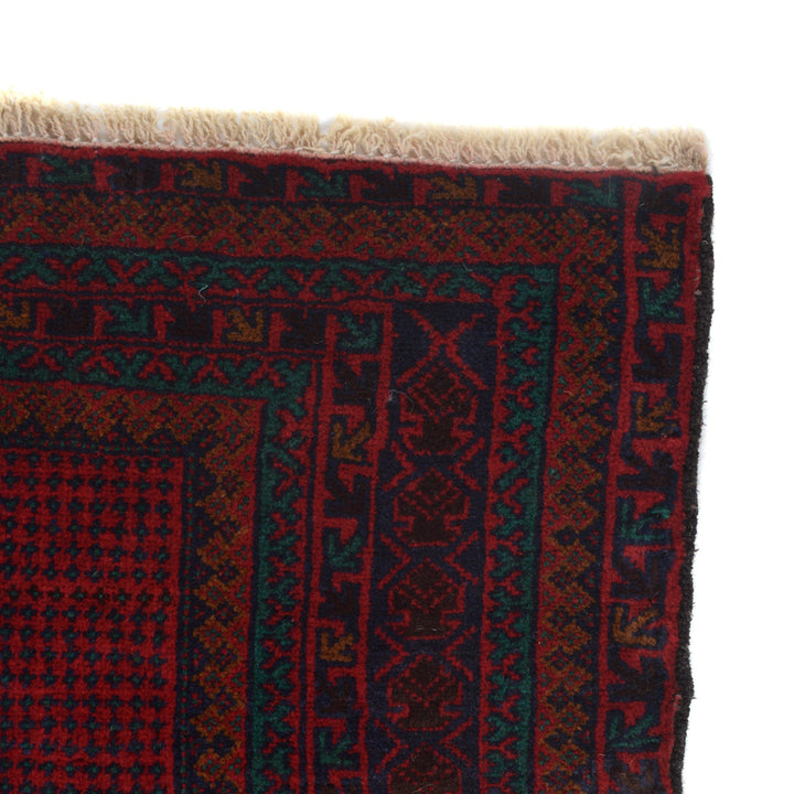 Red Afghan Prayer Rug 2' 11" x 4' 8" Hand-Knotted view