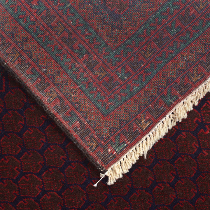 Red Afghan Prayer Rug 2' 11" x 4' 8" Hand-Knotted pattern