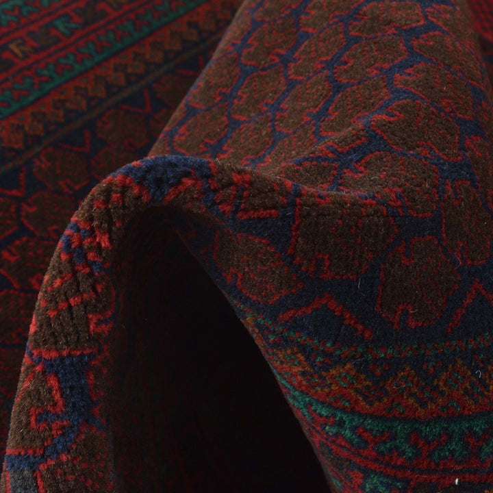Red Afghan Prayer Rug 2' 11" x 4' 8" Hand-Knotted field