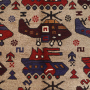 Handcrafted Afghan War Rug 4' 4" x 6' 1" - No. AL82224