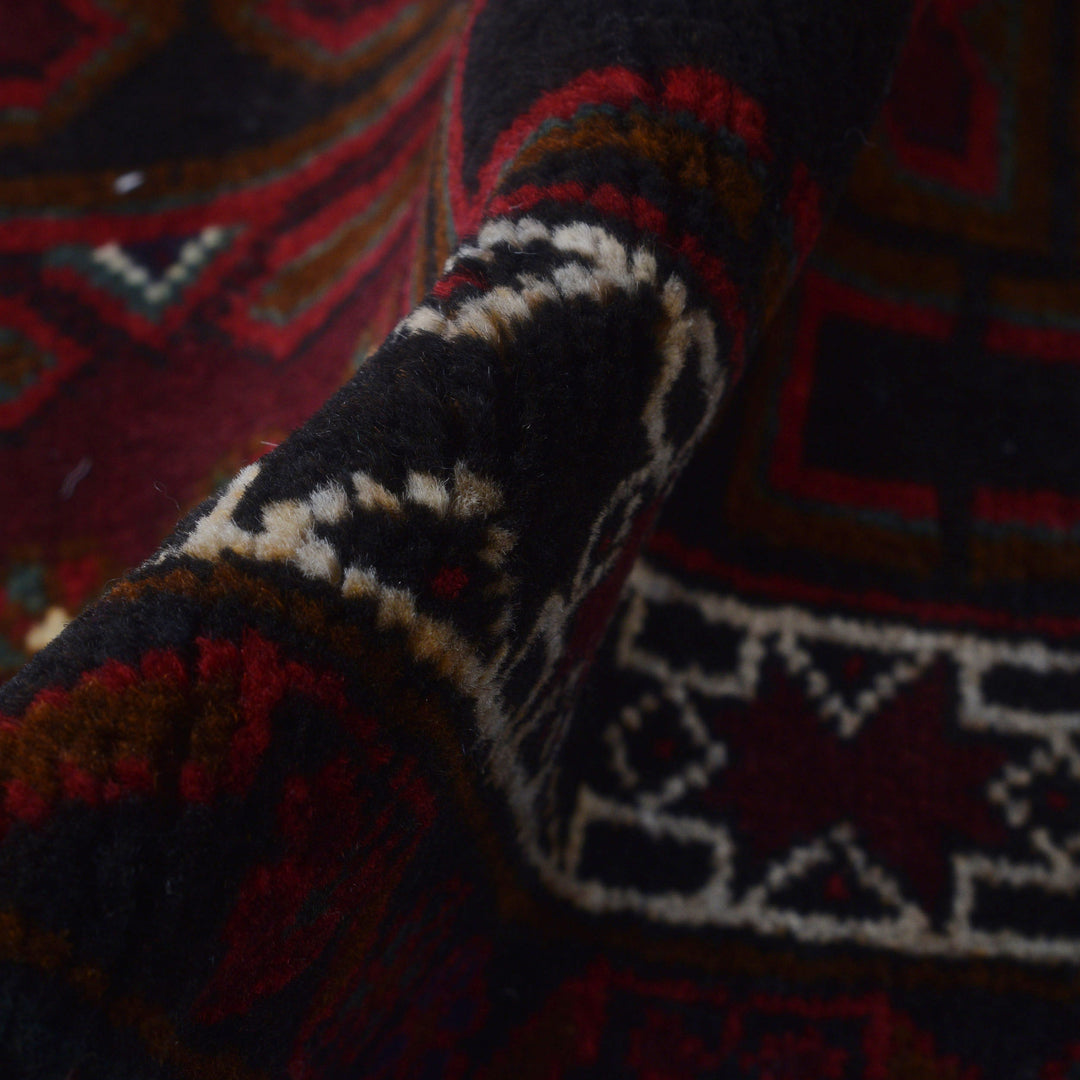 Afghan Prayer Rug 3' 1" x 4' 11" Hand-Knotted field