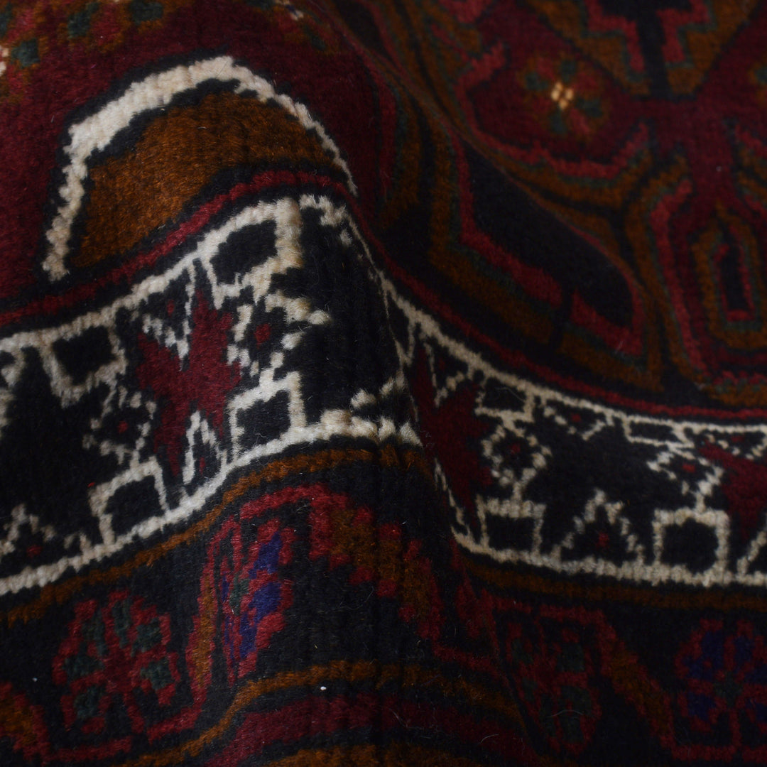 Afghan Prayer Rug 2' 11" x 4' 9" Hand-Knotted field