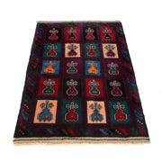 Hand Knotted Baluchi Rug 3' 2" x 4' 5" - No. AL28210