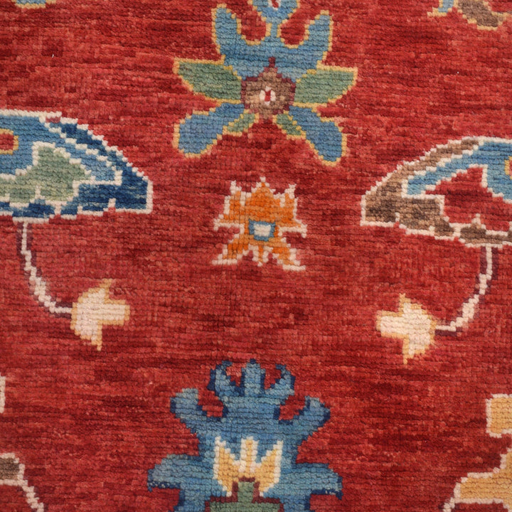 Afghan Turkish Design Oushak Rug 9' 2" x 11' 7" Hand-Knotted close-up