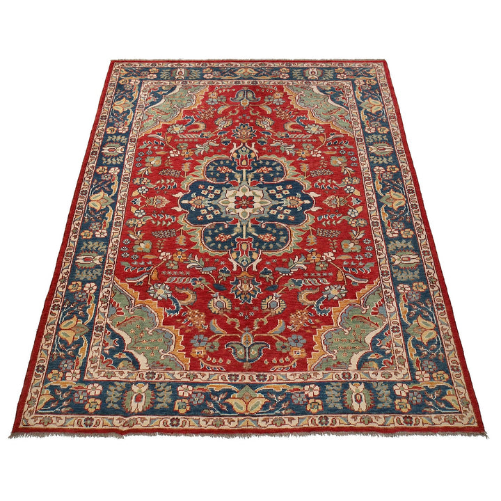 Handmade Persian Design Heriz Carpet 6' 8" x 9' 7" - No. AL42346