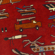 Handmade Afghan War Area Rug 3' 5" x 4' 11" - No. AL56500