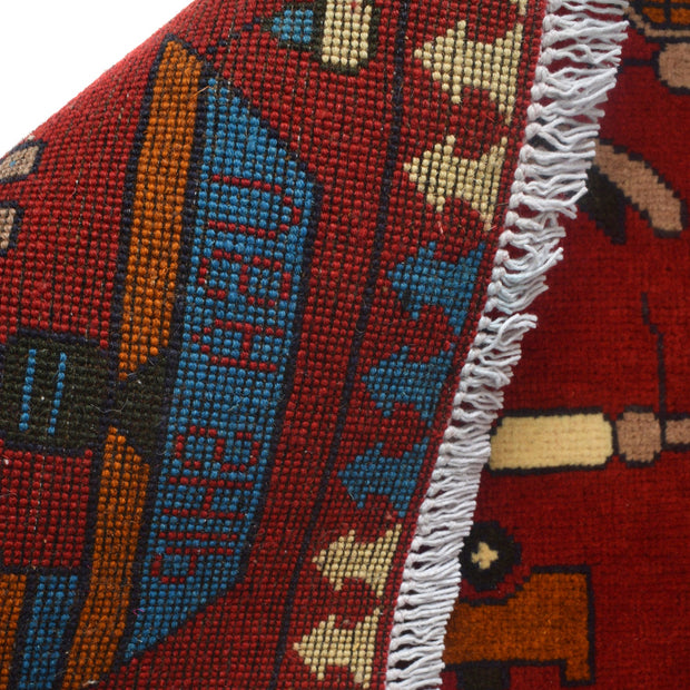 Handmade Afghan War Area Rug 3' 5" x 4' 11" - No. AL56500