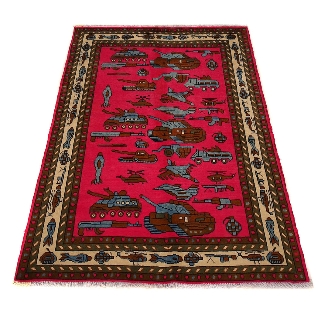 Authentic Afghan War Area Rug 3' 3" x 5' 0" - No. AL23451