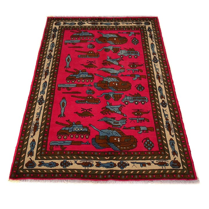 Authentic Afghan War Area Rug 3' 3" x 5' 0" - No. AL23451