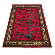 Authentic Afghan War Area Rug 3' 3" x 5' 0" - No. AL23451