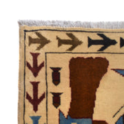 Handmade Afghan War Area Rug 3' 4" x 4' 11" - No. AL87671