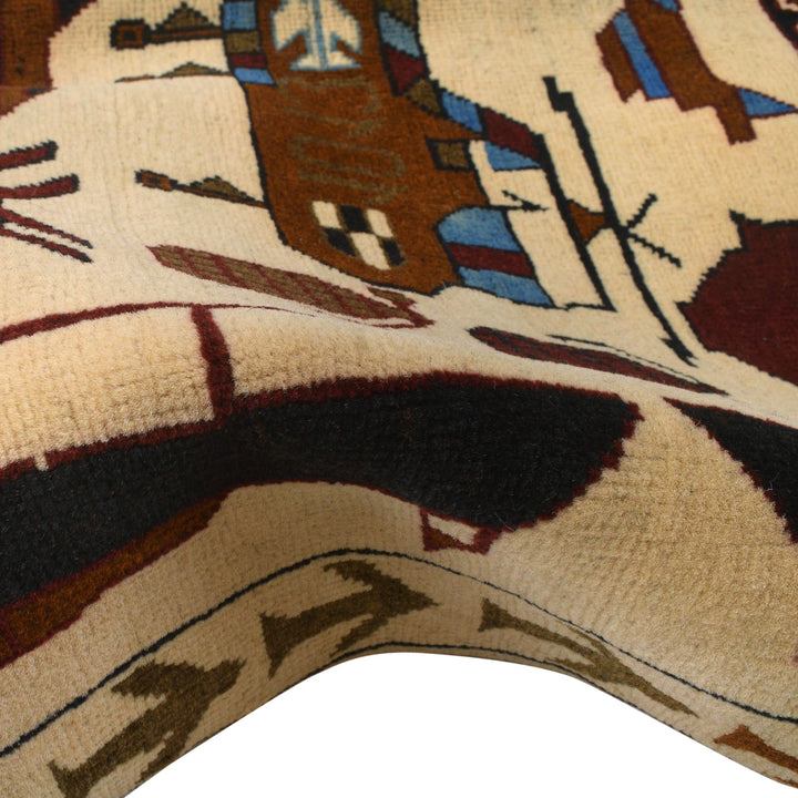 Handmade Afghan War Area Rug 3' 4" x 4' 11" - No. AL87671