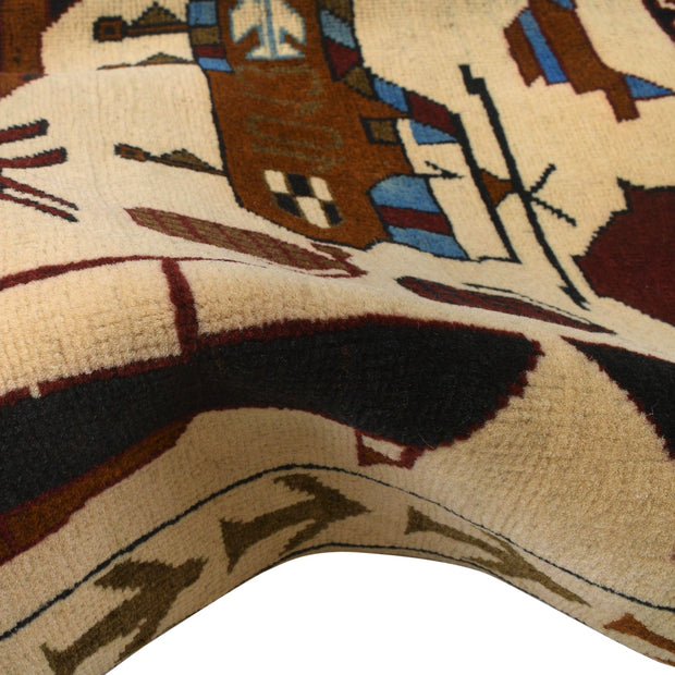 Handmade Afghan War Area Rug 3' 4" x 4' 11" - No. AL87671