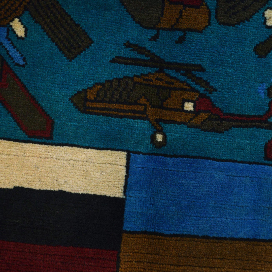 Handcrafted Afghan War Rug 2' 7" x 3' 11" - No. AL87988