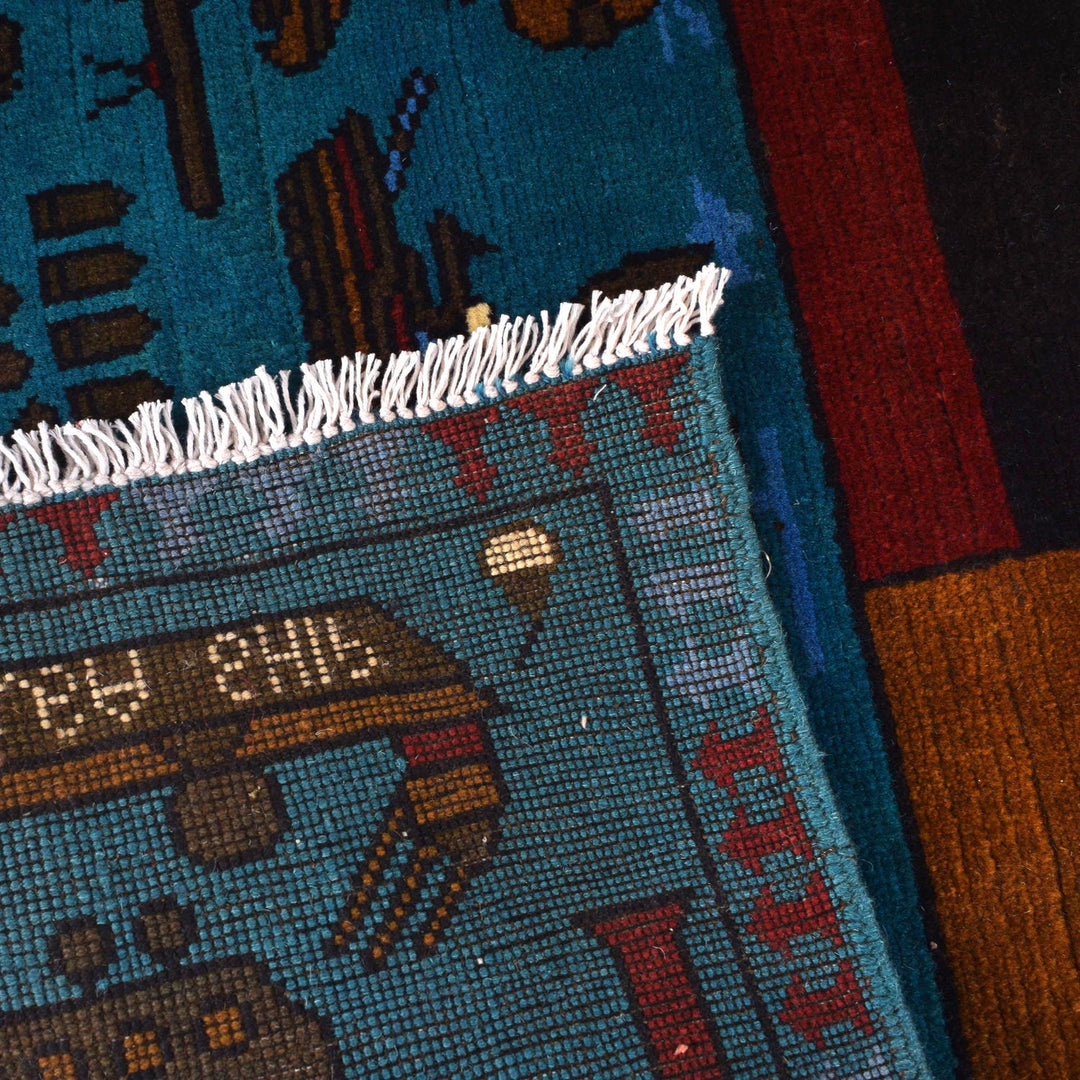 Handcrafted Afghan War Rug 2' 7" x 3' 11" - No. AL87988