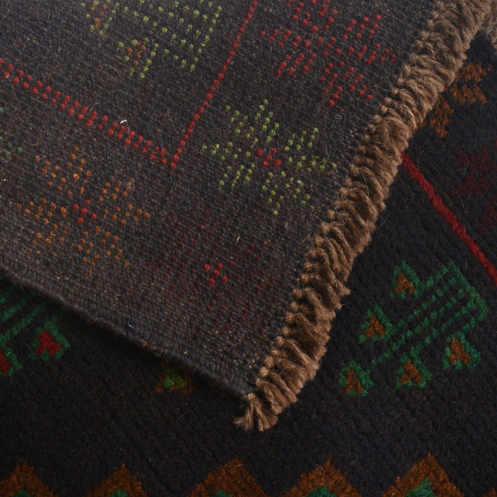 Afghan Baluchi Rug 4' 5" x 5' 10" Hand-Knotted pattern