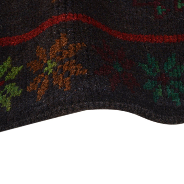 Afghan Baluchi Rug 4' 5" x 5' 10" Hand-Knotted border