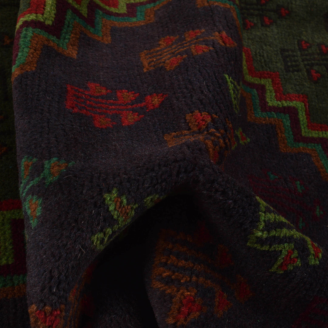 Afghan Baluchi Rug 4' 5" x 5' 10" Hand-Knotted field