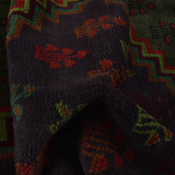 Afghan Baluchi Rug 4' 5" x 5' 10" Hand-Knotted field