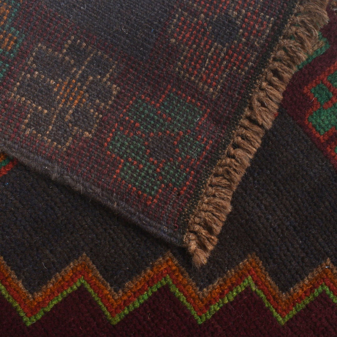 Black Color Baluchi Rug 3' 11" x 6' 3" - No. AL95146