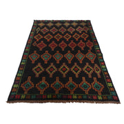 Black Color Baluchi Rug 4' 3" x 6' 8" - No. AL26443