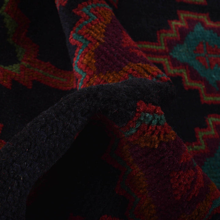 Black Color Baluchi Rug 4' 3" x 6' 8" - No. AL26443