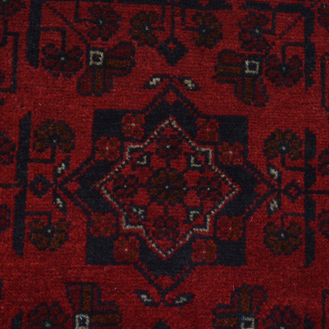 Red Color Afghan Area Runner Rug 2' 8" x 6' 4" - No. AL74624