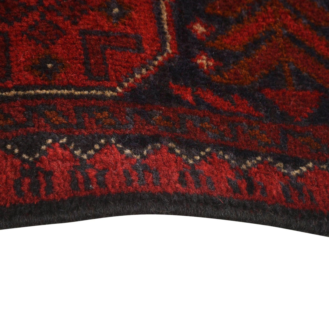 Red Color Afghan Area Runner Rug 2' 8" x 6' 4" - No. AL74624