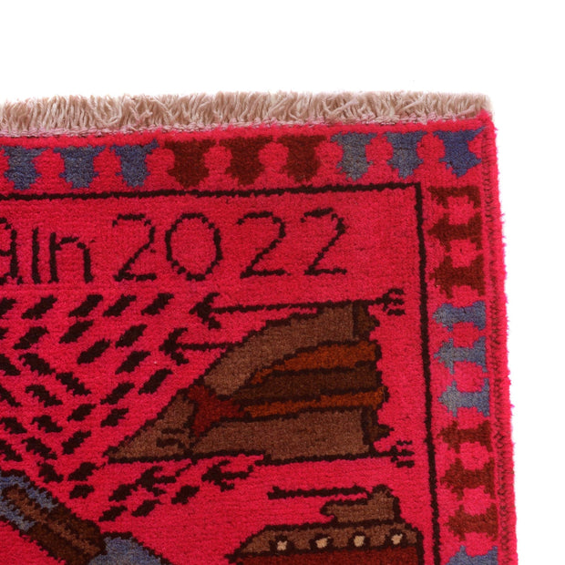 Handmade Afghan War Area Rug 2' 8" x 3' 11" - No. AL89047