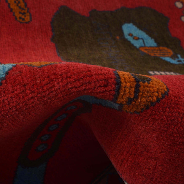 Hand-Knotted Afghan War Carpet 2' 9" x 3' 10" - No. AL62773