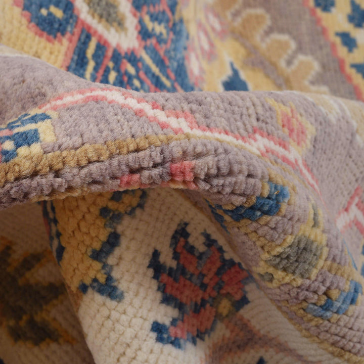 Muted Beige Afghan Oushak Rug 9' 1" x 11' 7" Hand-Knotted field