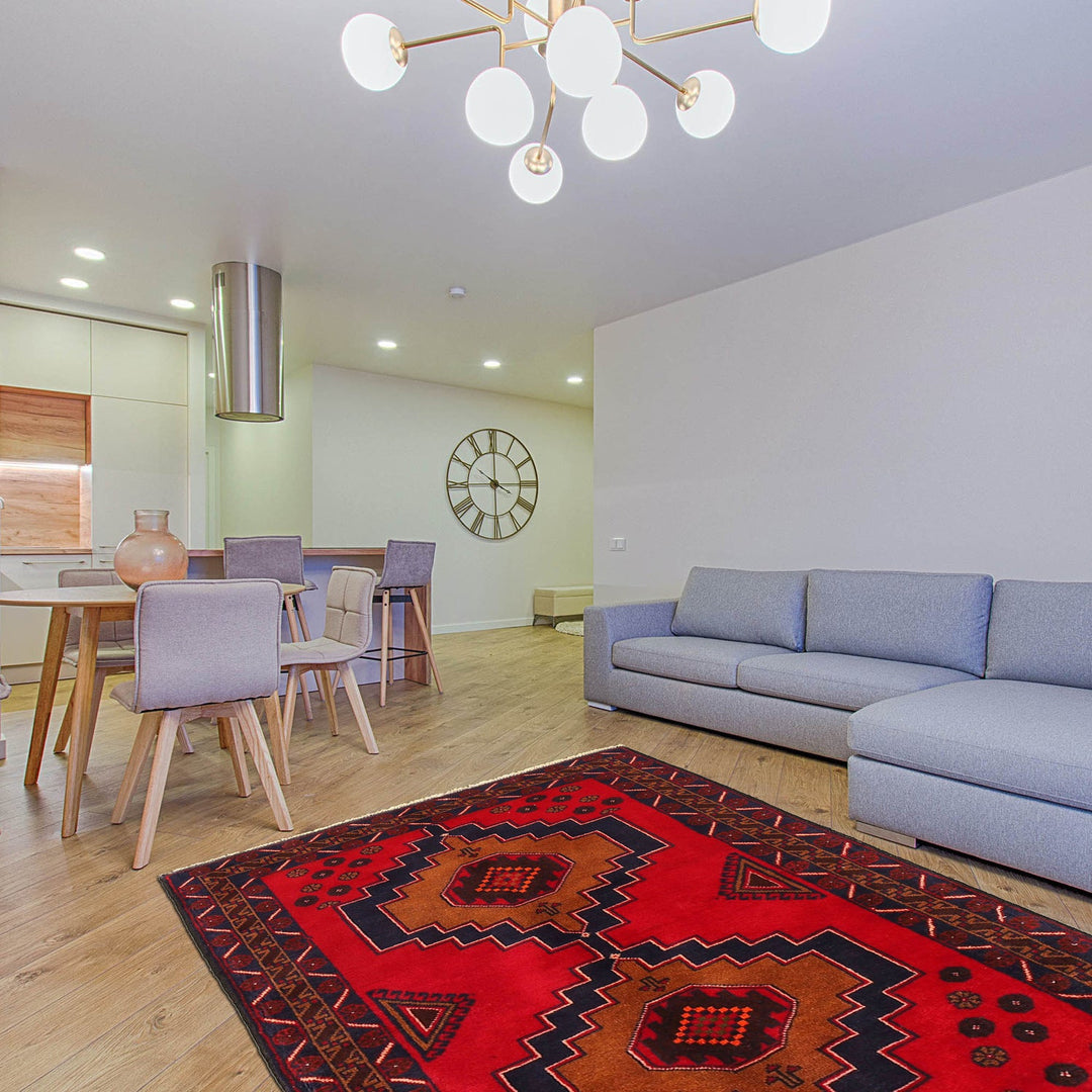 Red Baluchi Rug 3' 2" x 4' 11" - No. AL19277