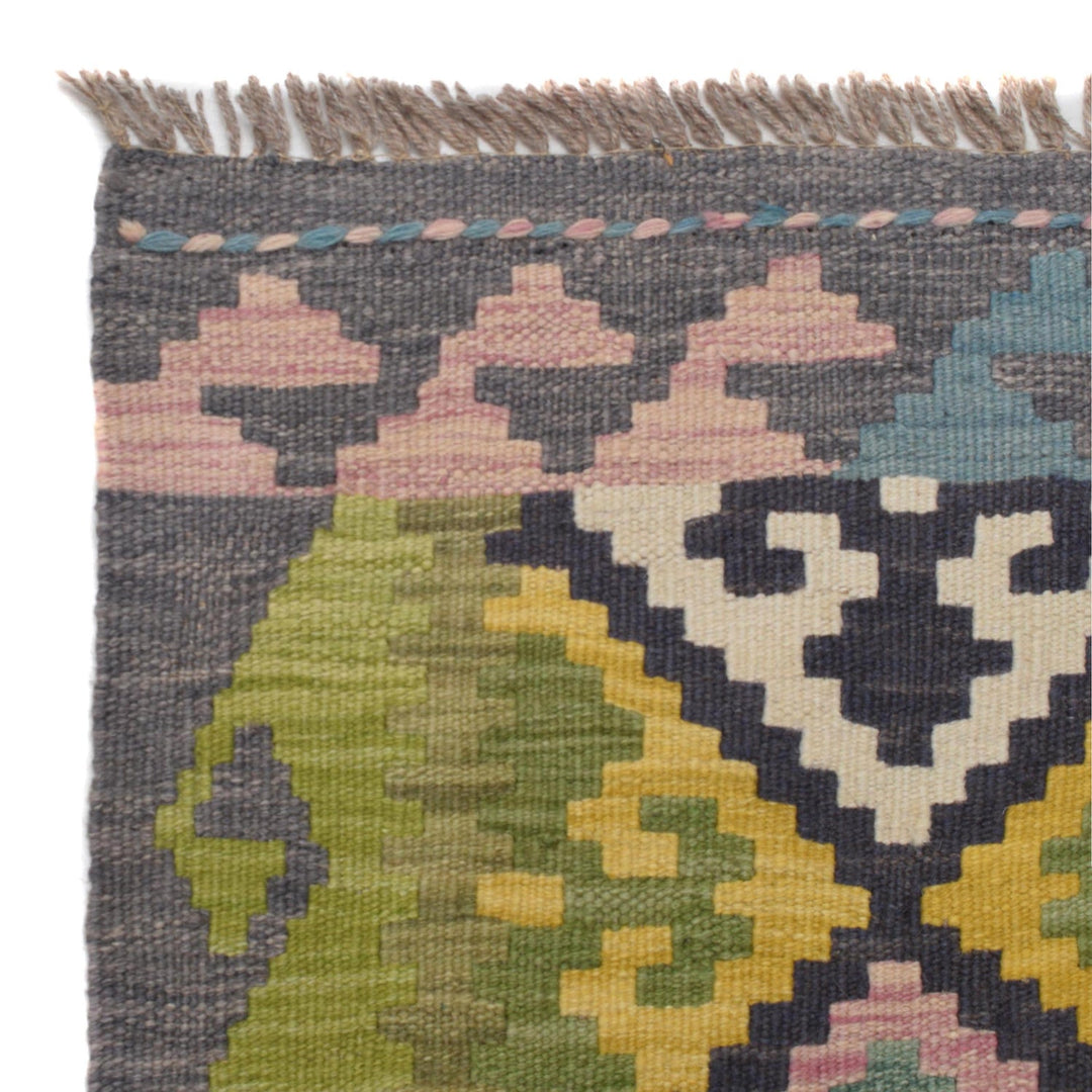 Handmade Turkish Design Wool Kilim Runner 2' 7" x 9' 6" - No. AL88772