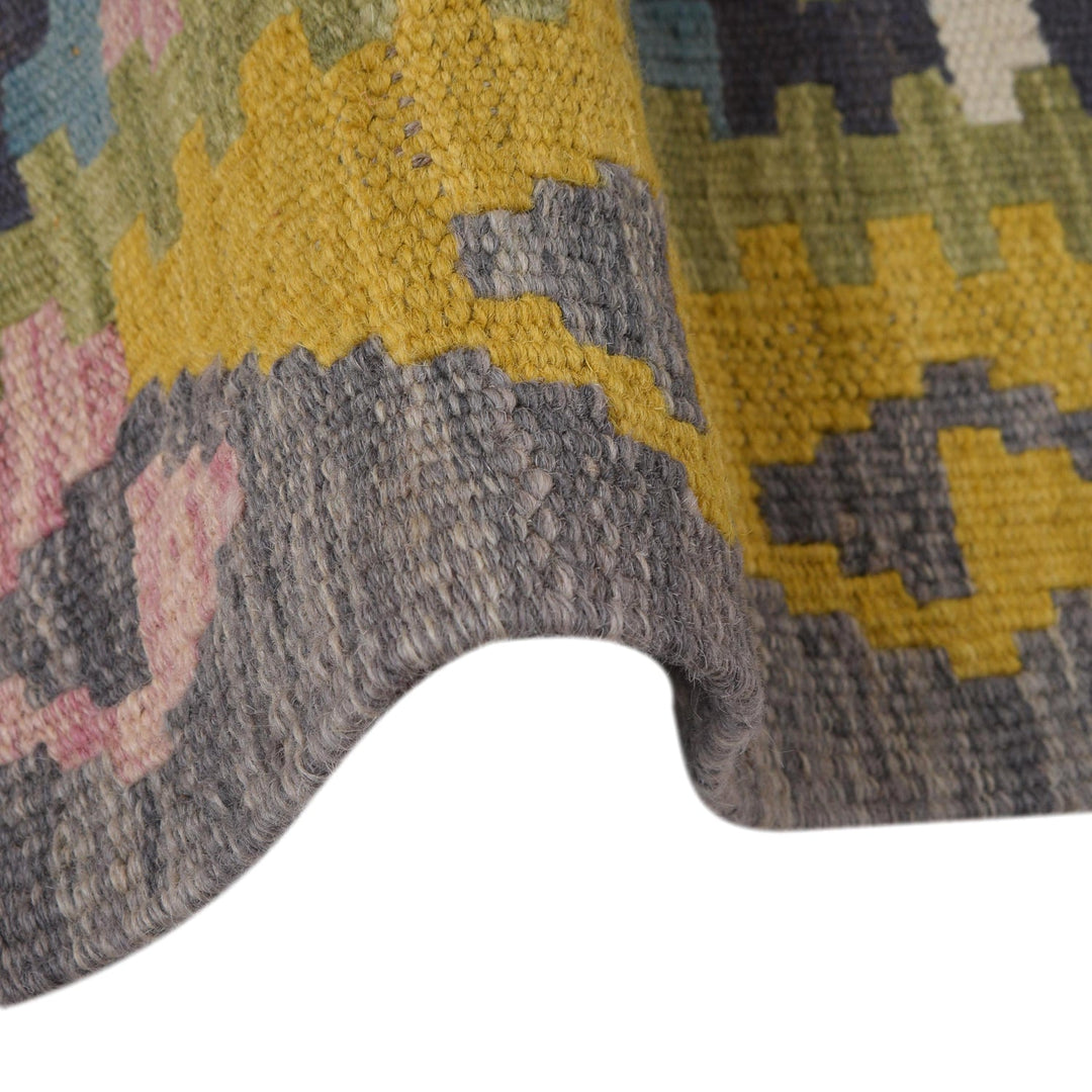 Handmade Turkish Design Wool Kilim Runner 2' 7" x 9' 6" - No. AL88772