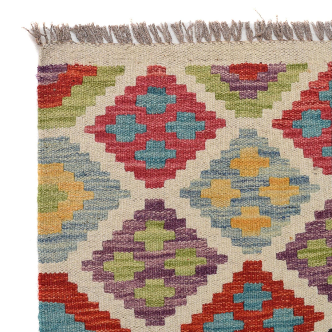 Handmade Turkish Design Wool Kilim Runner 2' 6" x 9' 11" - No. AL92700