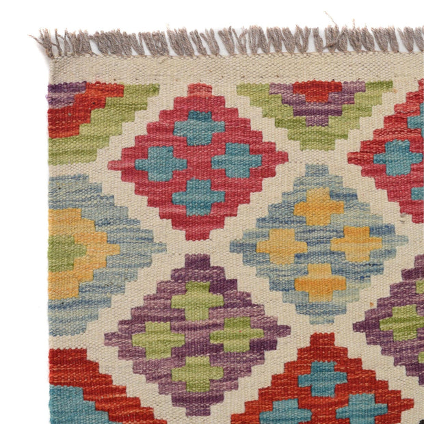Handmade Turkish Design Wool Kilim Runner 2' 6" x 9' 11" - No. AL92700
