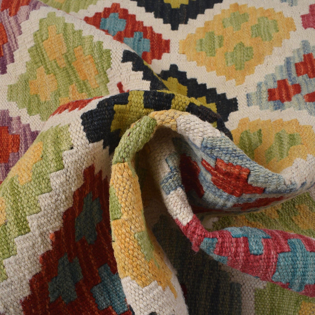 Handmade Turkish Design Wool Kilim Runner 2' 6" x 9' 11" - No. AL92700