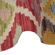 Colorful Flat-Weave Wool Kilim Runner 2' 9" x 9' 7" - No. AL83286