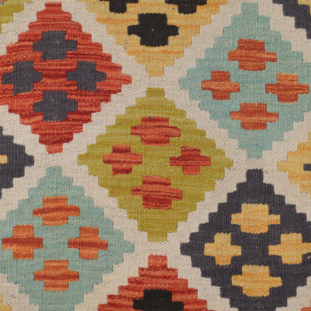 Colorful Flat-Weave Wool Kilim Runner 2' 6" x 9' 8" - No. AL72736