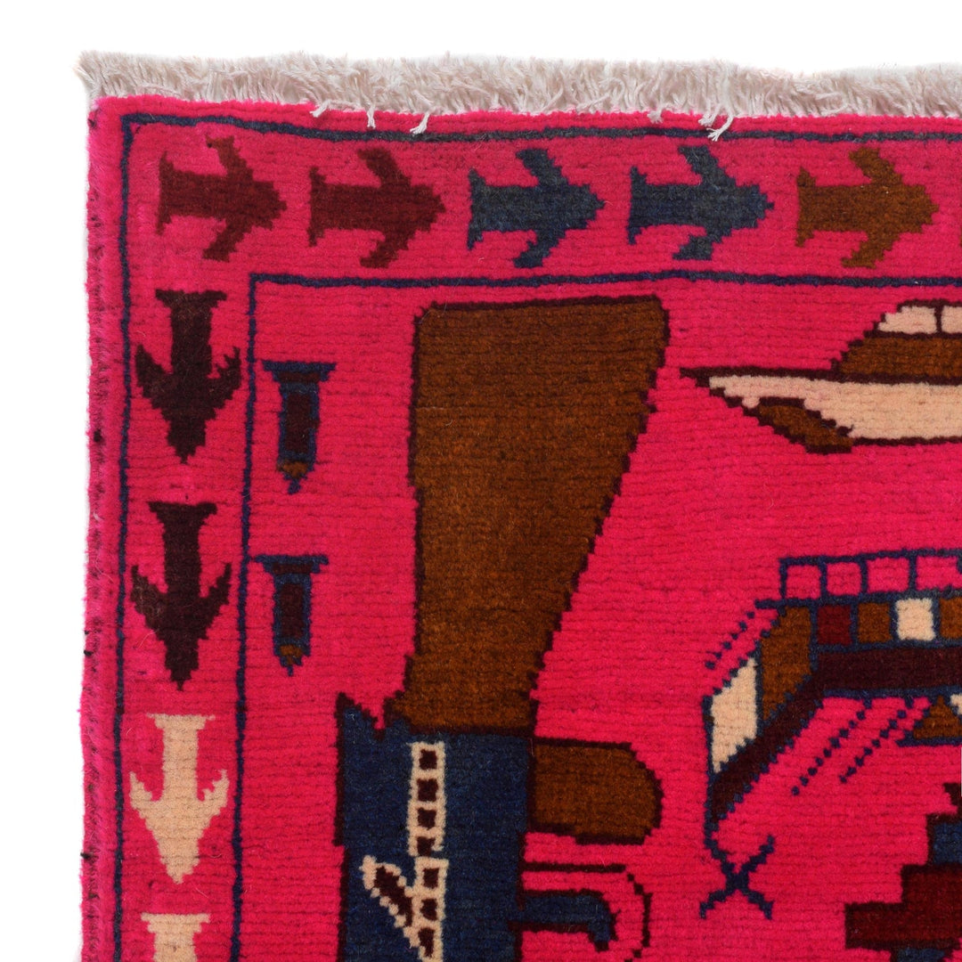 Authentic Afghan War Area Rug 2' 7" x 4' 0" - No. AL44002