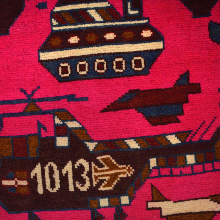 Authentic Afghan War Area Rug 2' 7" x 4' 0" - No. AL44002