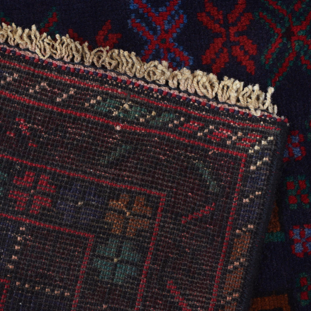 Afghan Baluchi Rug 3' 1" x 5' 1" Hand-Knotted pattern