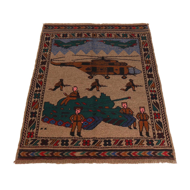 Handmade Afghan War Area Kilim 3' 0" x 4' 4" - No. AL28762