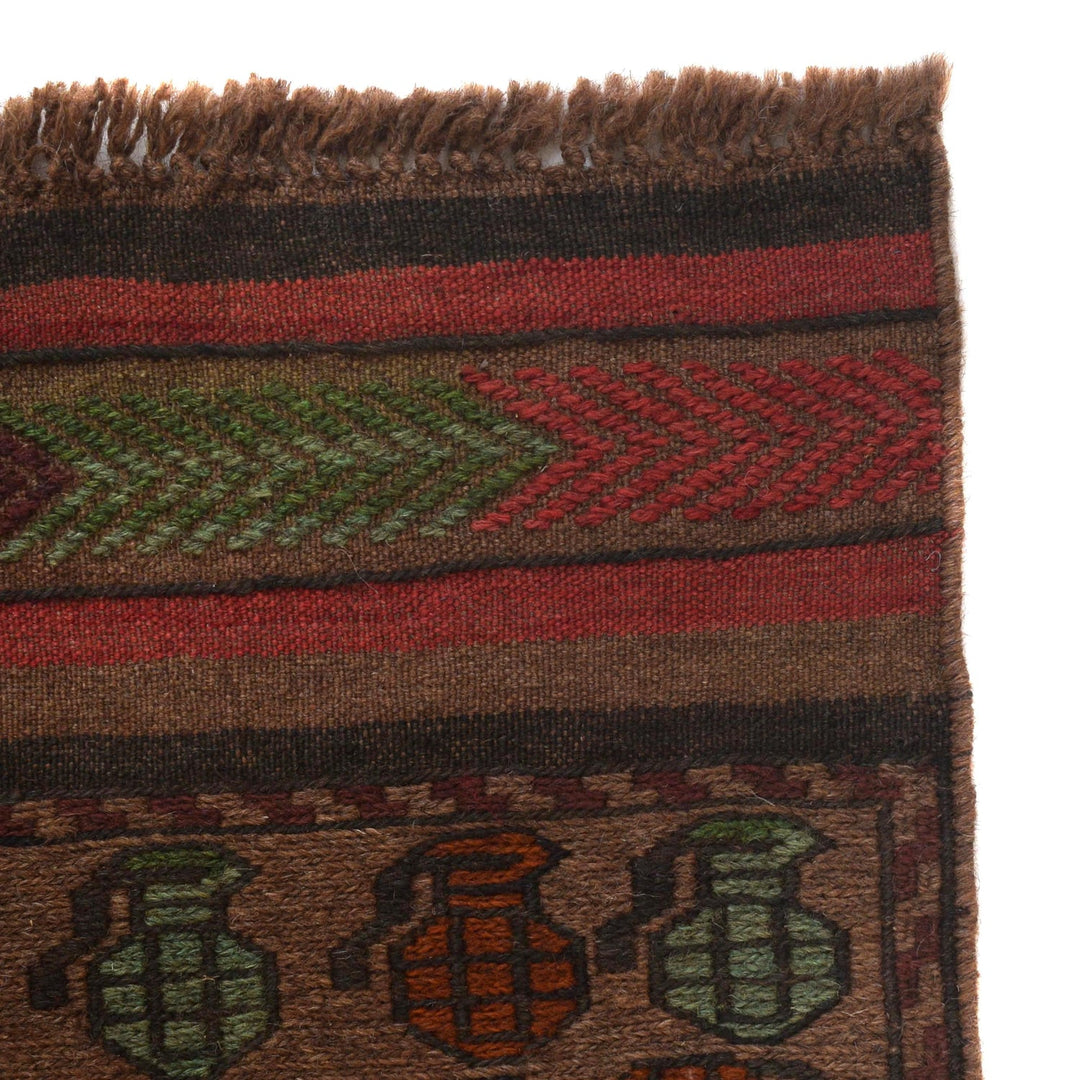 Authentic Afghan War Area Kilim 3' 5" x 4' 5" - No. AL51277