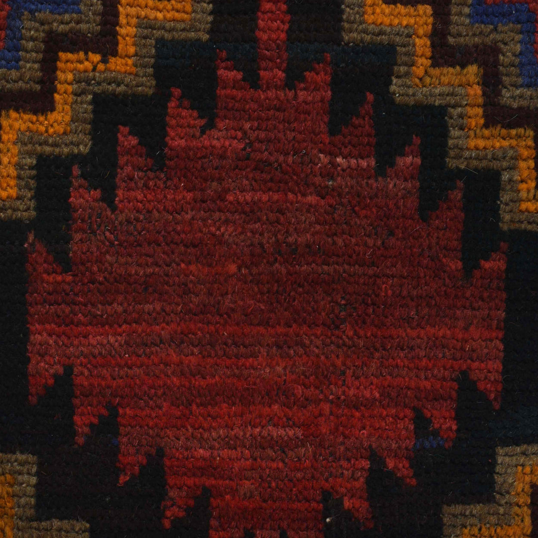 Red Afghan Baluchi Rug 2' 7" x 4' 6" Hand-Knotted view