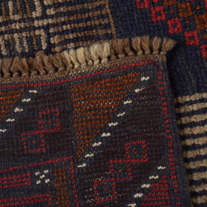 Red Afghan Baluchi Rug 2' 11" x 4' 7" Hand-Knotted view