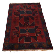 Red Color Baluchi Rug 3' 1" x 4' 8" - No. AL67095