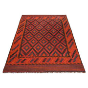 Red Afghan Kilim 5' 6" x 7' 10" - No. AL87124